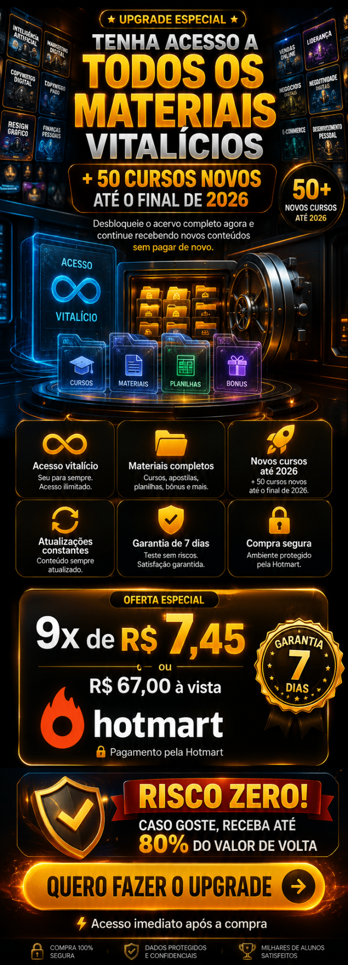 Upgrade especial — acesso vitalício a todos os materiais do Plano Mestre