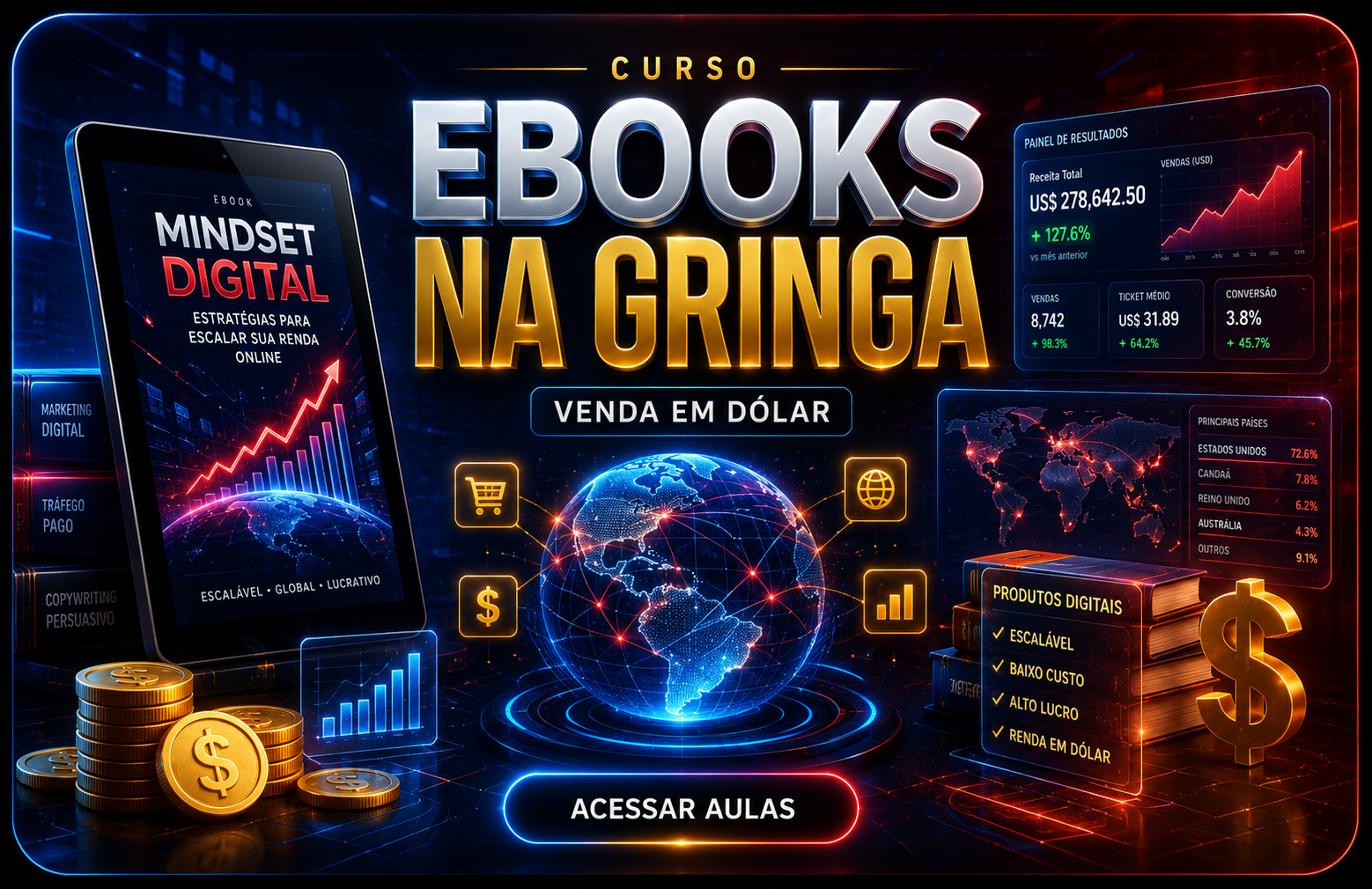 Curso Ebooks na Gringa — Plano Mestre